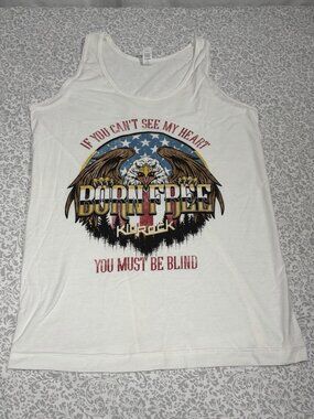 Men’s Sz Small KID ROCK Born Free Eagle Stars Stripes White Tultex Heart Blind